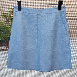 Bella Philosophy Faux Leather Skirt in Sky Blue size M